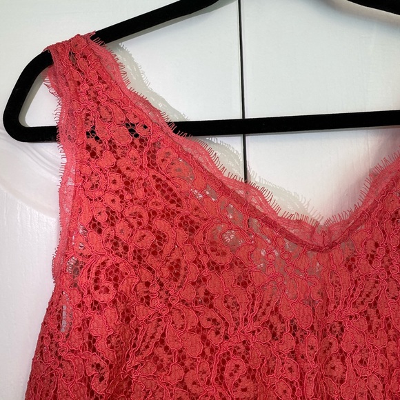 Adrianna Papell Maxi Lace Dress in Coral - Picture 8 of 12